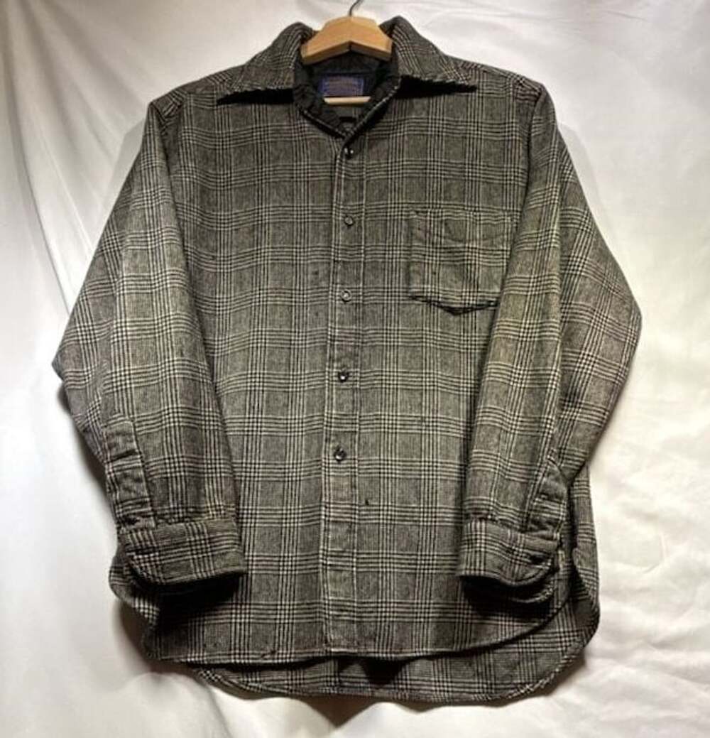 Vintage Pendleton Pure Virgin Wool Glen Plaid Button Up Flannel Shirt Men's Size